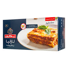 لازانيا نيمه آماده جعبه مقوايي 500 گرمي زرماکارون