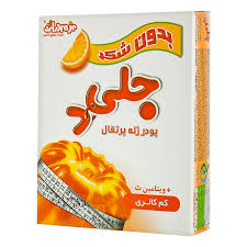 پودر ژله رژيمي با طعم پرتقال نوع بسته بندي جعبه مقوايي وزن 25گرمي جلي دي