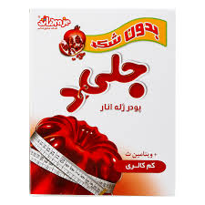 پودر ژله رژيمي با طعم انار نوع بسته بندي جعبه مقوايي وزن 25گرمي جلي دي