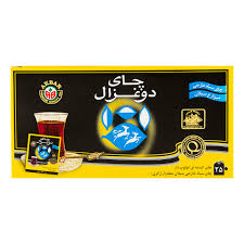 چاي کيسه اي سياه طعم برگاموت 100% خارجي انولوپ دار جعبه مقوايي 25 عددي 50 گرمي دو غزال