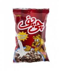 غلات صبحانه بر پايه ذرت با روکش کاکايويي و ذرت 100 گرمي چي پف