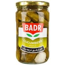 خيارشور درجه يک شيشه اي بدر 620 گرمي