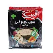 سوپ جو و قارچ با خامه اليت 80 گرمي