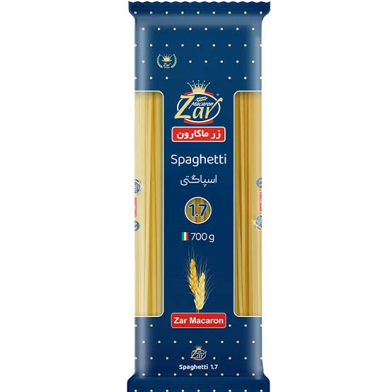 اسپاگتي قطر 1/7 زر ماکارون 700 گرمي