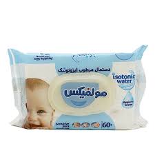 دستمال مرطوب بچه مخصوص پوست حساس 60 عددي مولفيکس